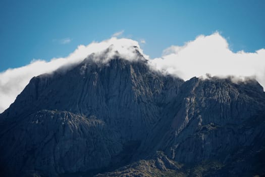 Andringitra national park, Haute Matsiatra region, Madagascar, beautiful mountain landscape with trail to Chameleon peak and massifs. Hiking in Andringitra mountains. Madagascar wilderness landscape.