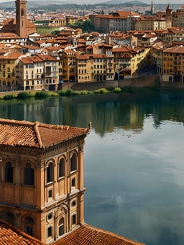 Florence city Italy watercolor art