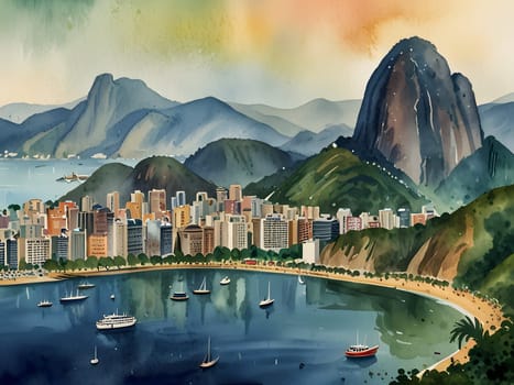 Rio De Janeiro watercolor art