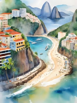 Rio De Janeiro watercolor art