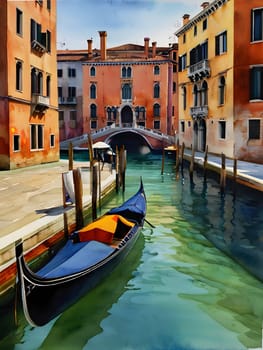 Venice city Italy watercolor art