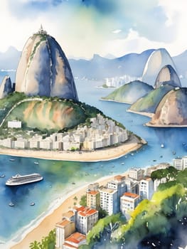 Rio De Janeiro watercolor art