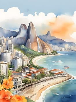 Rio De Janeiro watercolor art