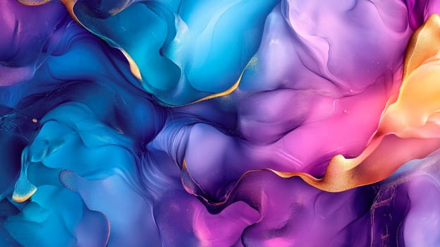 Colorful abstract fluid painting in alcohol ink technique. AI generated