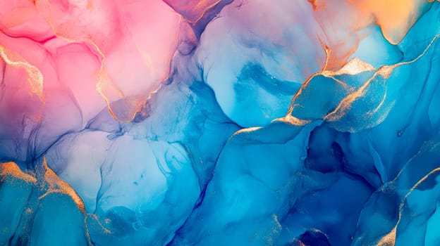 Colorful abstract fluid art painting in alcohol ink technique. AI generated