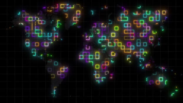 Global technology map. Computer generated 3d render