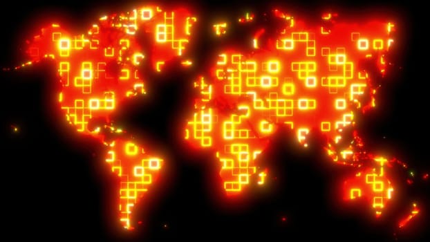Global technology map. Computer generated 3d render