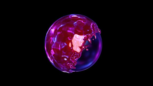 Sphere with coating effect. Computer generated 3d render