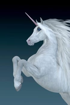 The Unicorn is a mythical creature that has a horse body with forehead horn and cloven hooves.