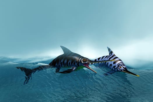 Eurhinosaurus was a carnivorous Ichthyosaur reptile that lived in Europe during the Jurassic Period.