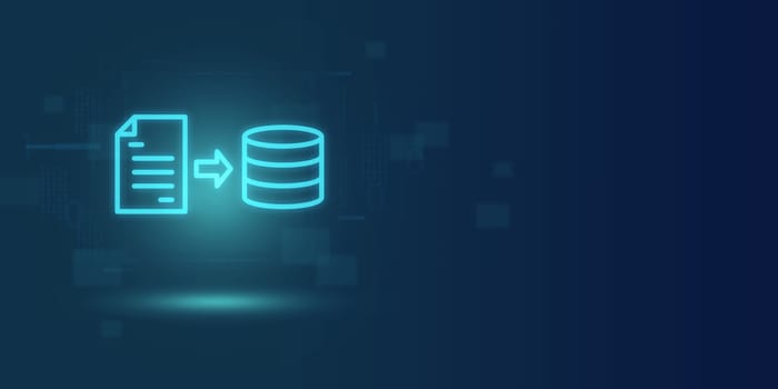 Cloud computing and data storage technology concept, abstract blue background with cloud server icons, Data protection system to protect data security, Cloud computing and technology concept.