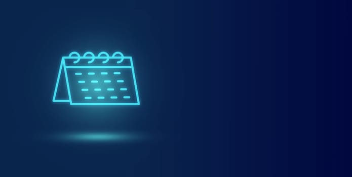 Calendar plan management shows a timeline in blue technology background, Concept manage milestones, Project planner in software, Work update and workflow, Appointment staff of business.