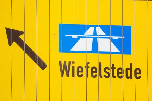 Traffic sign Signpost to the highway, Germany