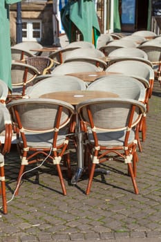 Chairs and tables for a café, gastronomy, Germany