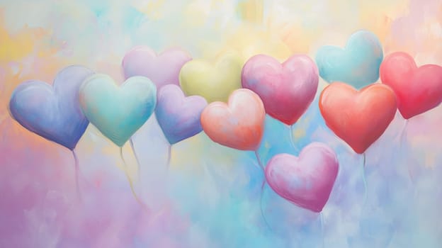 Pastel colored hearts, love and emotion concept, thank you, hope, help and charity, birthday or valentine greeting card