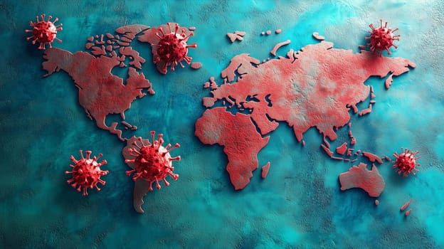 Mpox, world map with monkeypox, outbreak of the MPXV virus, infectious disease spreading to human