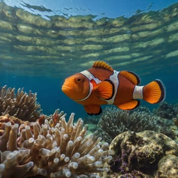 A cool Clownfish in the Ocean