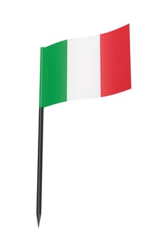 Italian flag toothpick isolated on a white background