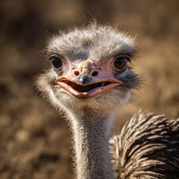 The Wildlife Ostrich Bird in Africa