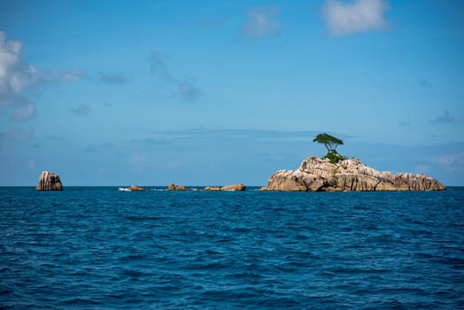 Small rocky Island in the Indian ocean near Seychelles