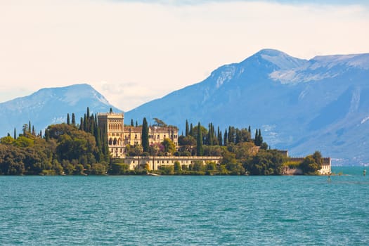 Palace on Lake Garda in Italy. Horizontal shot