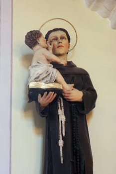Saint Anthony of Padua, statue in the parish church of the Immaculate Conception in Mace, Croatia