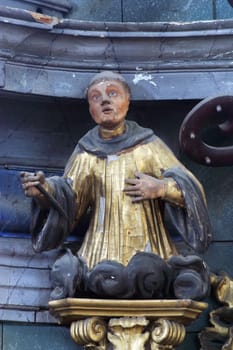 Statue of the saint on the altar of St. Francis of Assisi in the church of St. Catherine of Alexandria in Krapina, Croatia