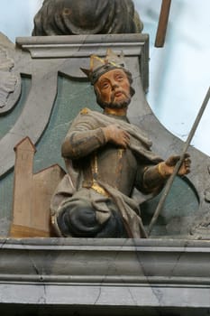 Statue of the saint on the altar of St. Francis of Assisi in the church of St. Catherine of Alexandria in Krapina, Croatia