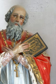 Saint Jerome, statue on the main altar in the parish church of Saint Jerome in Lun, island of Pag, Croatia