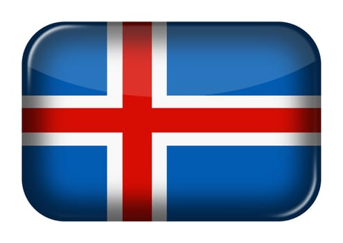 An Iceland web icon rectangle button with clipping path