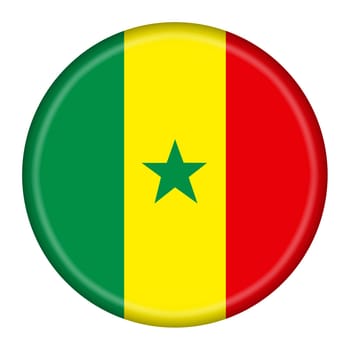 A Senegal flag button illustration with clipping path green yellow red green star