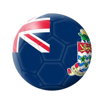 A Cayman Islands soccer ball football 3d illustration isolated on white with clipping path
