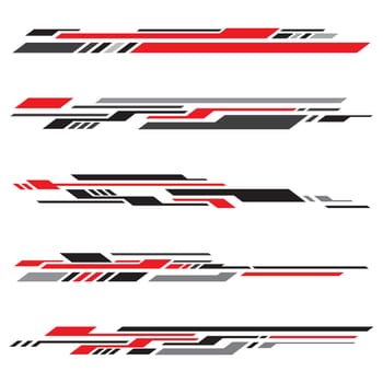 Sports stripes, car stickers black color. Racing decals