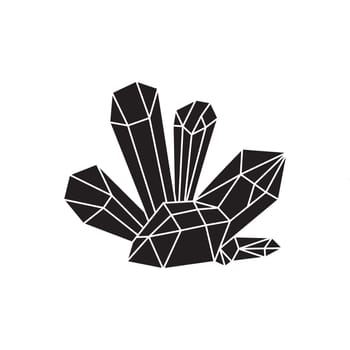 Crystal silhouette icons Sign kit of gemstone. Mineral pictogram collection includes emerald