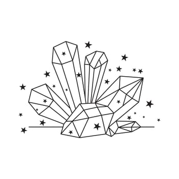 Crystal silhouette icons Sign kit of gemstone. Mineral pictogram collection includes emerald
