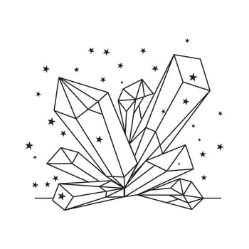 Crystal silhouette icons Sign kit of gemstone. Mineral pictogram collection includes emerald