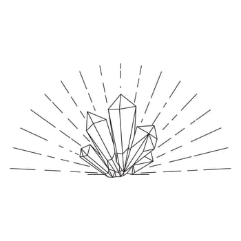 Crystal silhouette icons Sign kit of gemstone. Mineral pictogram collection includes emerald
