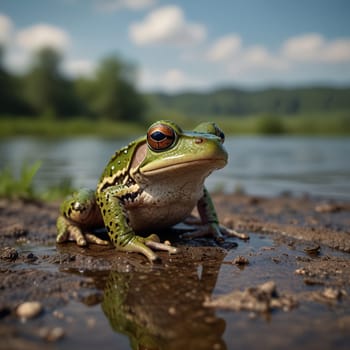 The Green Amphibian Frog Photo