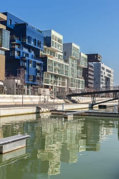 FRANCE, LYON - FEBRUARY 19: The Confluence District in Lyon, France on February 19, 2013. New district with an modern architecture in the place of the old port