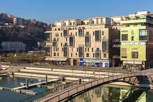 FRANCE, LYON - FEBRUARY 19: The Confluence District in Lyon, France on February 19, 2013. New district with an modern architecture in the place of the old port
