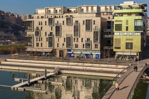 FRANCE, LYON - FEBRUARY 19: The Confluence District in Lyon, France on February 19, 2013. New district with an modern architecture in the place of the old port