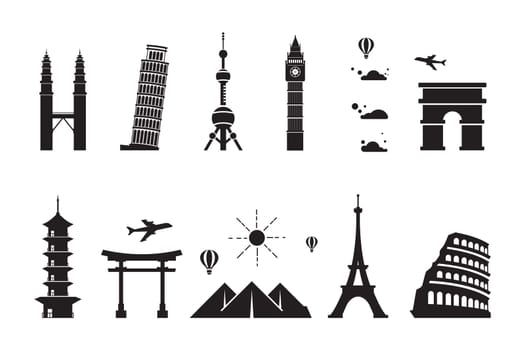 Tour travel around the world illustration design template