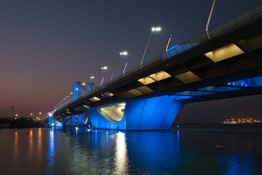 Sheikh Zayed Bridge at night, Abu Dhabi, United Arab Emirates