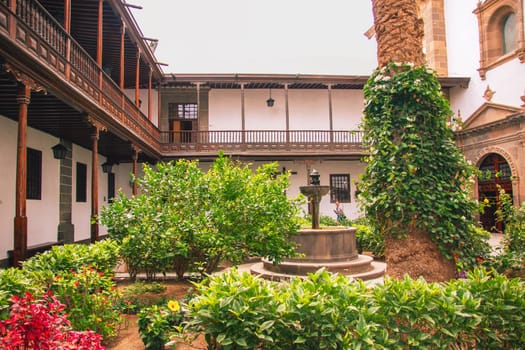 Gran Canaria, Spain, Canary Islands, Las Palmas - Jul 22, 2024. View of the inner courtyard of the Cathedral of Santa Ana in La Vegueta, the oldest historic district of Las Palmas.