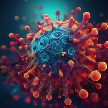 Close-up illustration of a virus