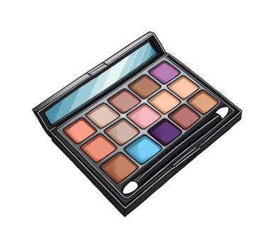 Illustration of an eyeshadow palette isolated on a white background