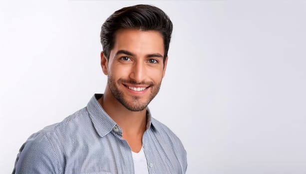 Portrait of young man isolated on white background