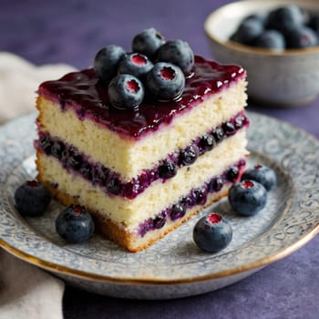Awesome Tasty Blueberry Cake Pie