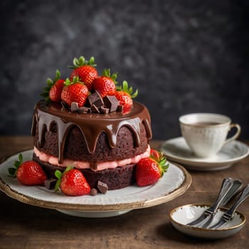 Sweet Starwberry Berry Cake