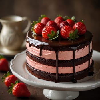 Sweet Starwberry Berry Cake